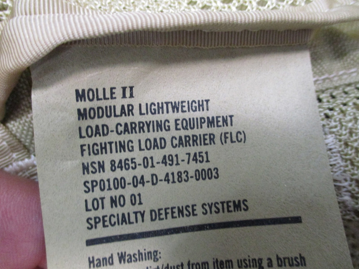 USGI MOLLE II FLC Fighting Load Carrier Vest 3 Color Desert DCU SDS Military