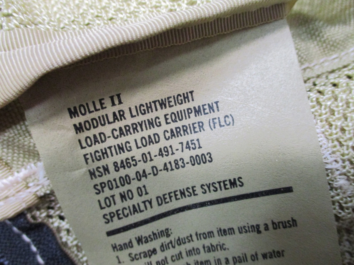 USGI MOLLE II FLC Fighting Load Carrier Vest 3 Color Desert DCU SDS Military