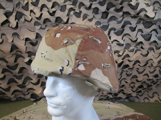 Vintage US Military PASGT Helmet 1985 w/ 6-Color Desert Camo Cover size small