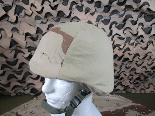 US Military PASGT Helmet Kpot Size XS w/ Desert Camo Cover Surplus