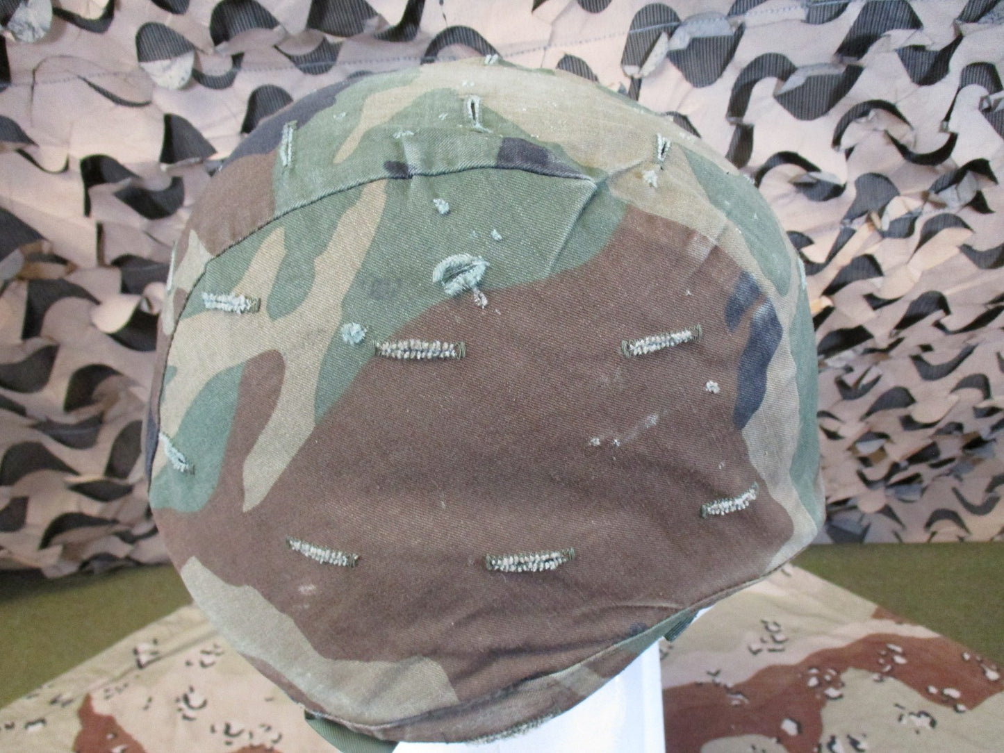 US Military PASGT Helmet Medium Woodland Camo Cover kpot Dated 1988 Surplus