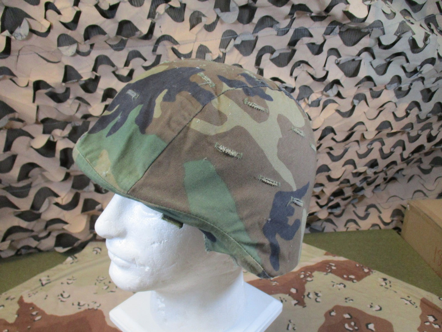 US Military PASGT Helmet Woodland Camo Cover size medium Surplus
