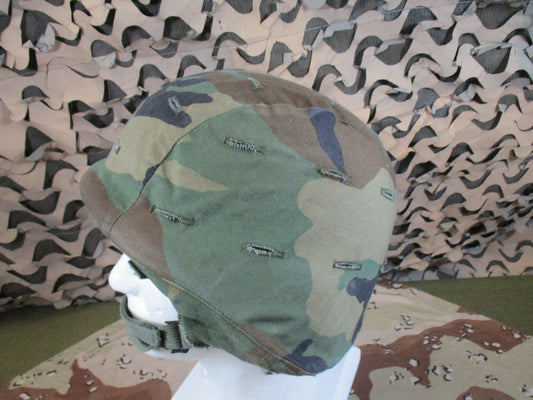 US Military PASGT Helmet Kpot Woodland Camouflage Cover Genuine Surplus