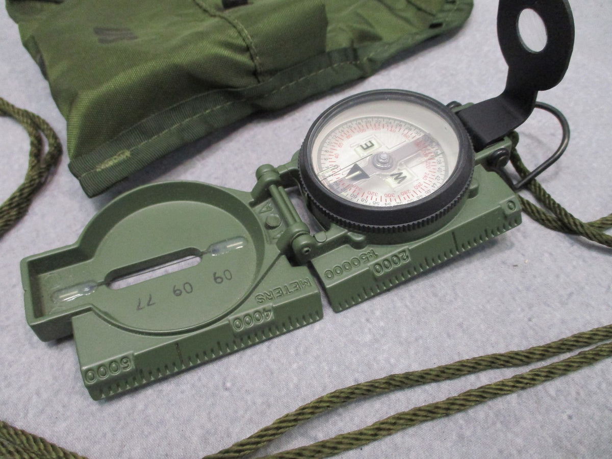 Cammenga Model 3H Tritium Lensatic Compass OD Green 2009 USA w Military Pouch