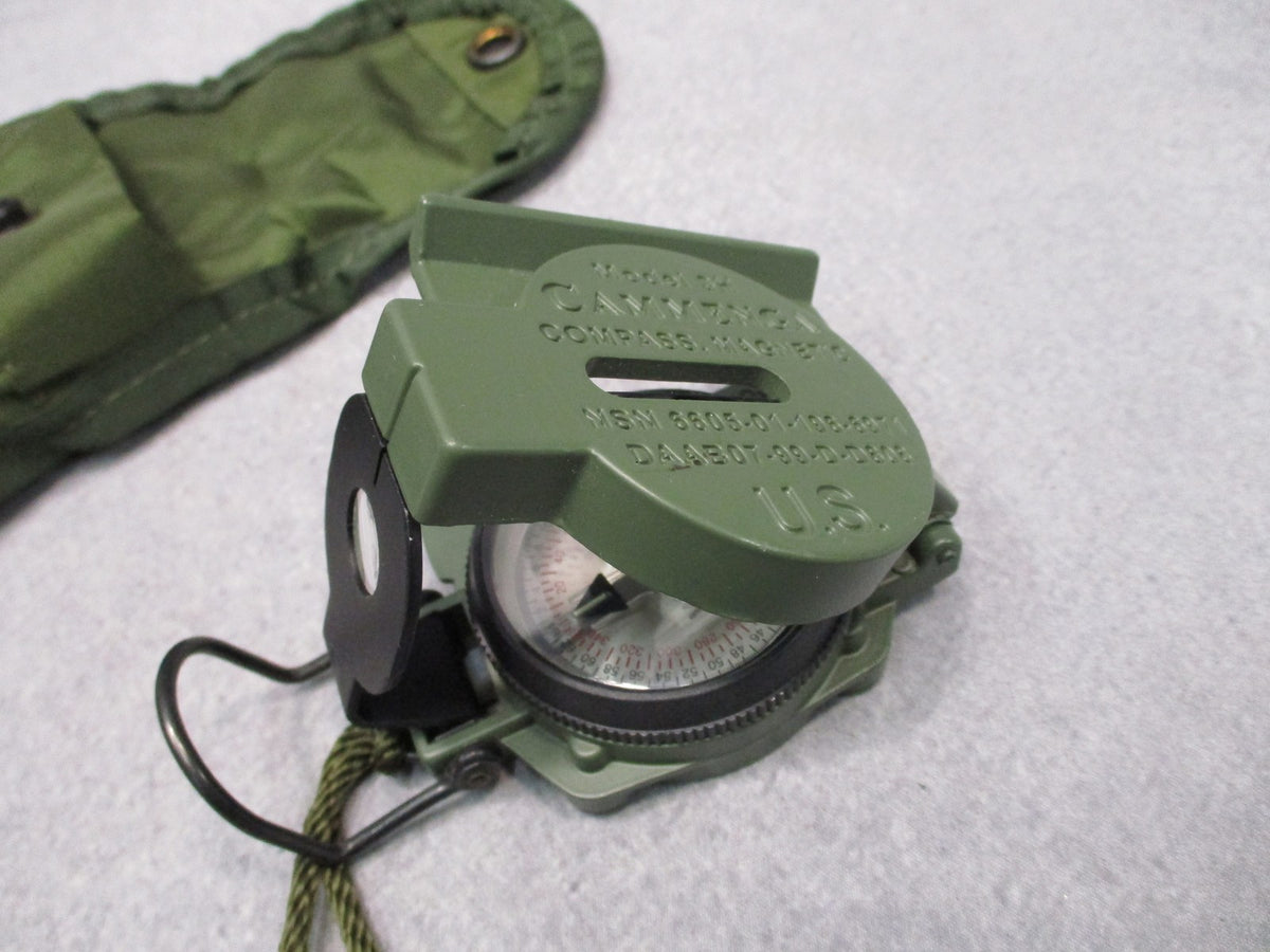 Cammenga Model 3H Tritium Lensatic Compass OD Green 2009 USA w Military Pouch