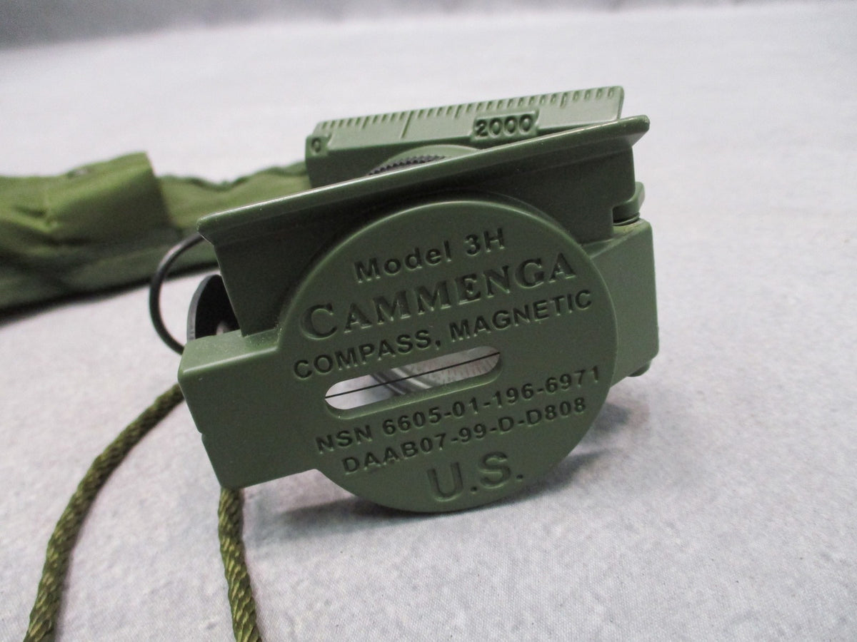 Cammenga Model 3H Tritium Lensatic Compass OD Green 2009 USA w Military Pouch