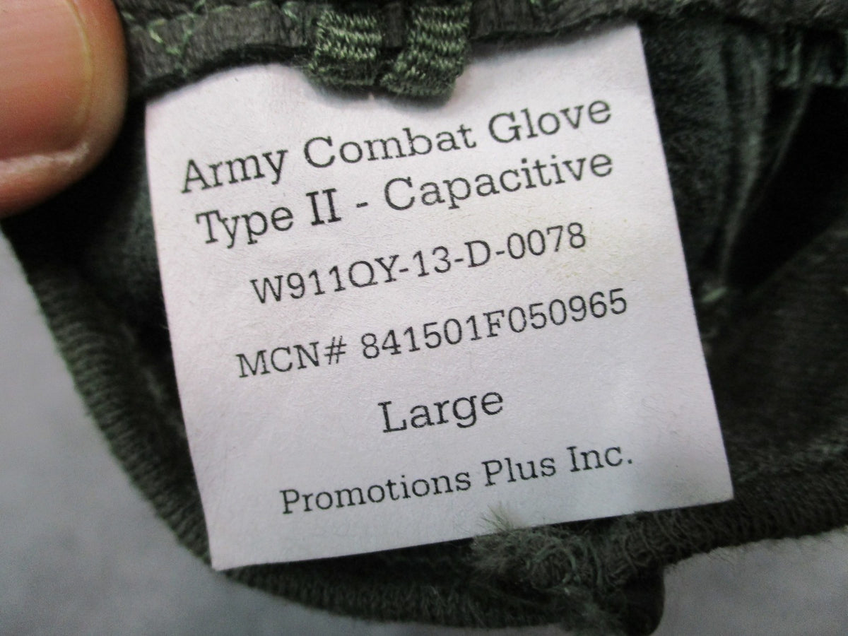 USGI Army Combat Glove Type II Capacitive Large Leather Touchscreen NWOT