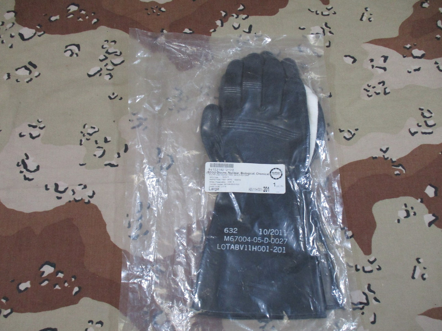 New AirBoss Defense JSLIST Block 2 NBC Protective Gloves Large w/ Coolmax Liners