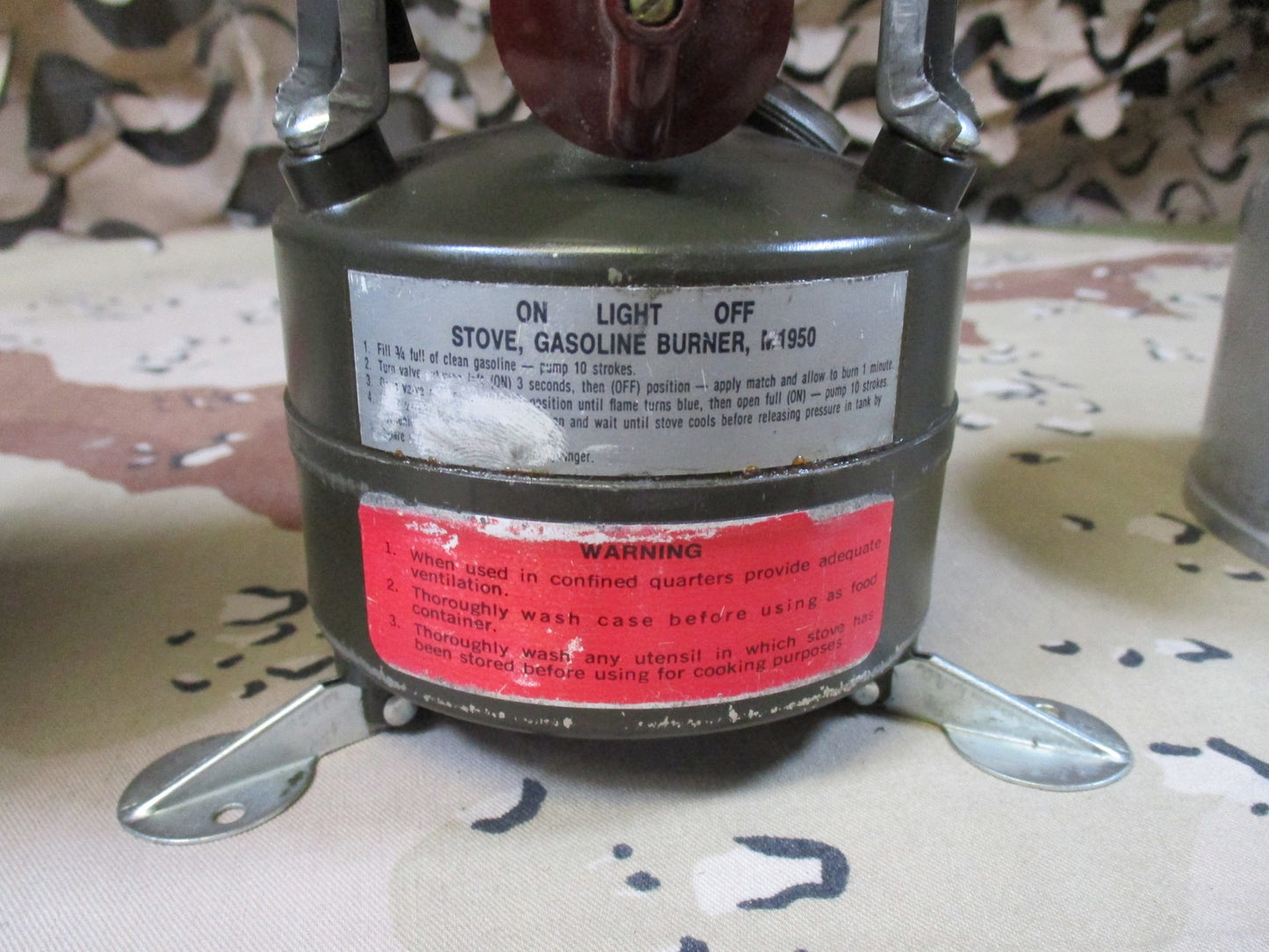 Vintage 1981 U.S. Military M-1950 Gasoline Stove with Aluminum Case