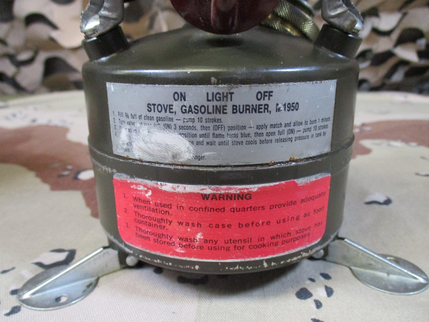 Vintage 1981 U.S. Military M-1950 Gasoline Stove with Aluminum Case