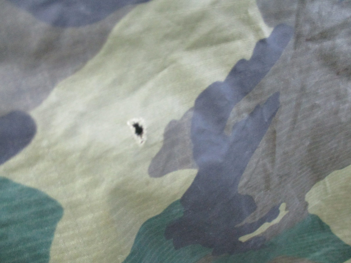 US Military Issue Woodland Camouflage Wet Weather Poncho - Used Condition