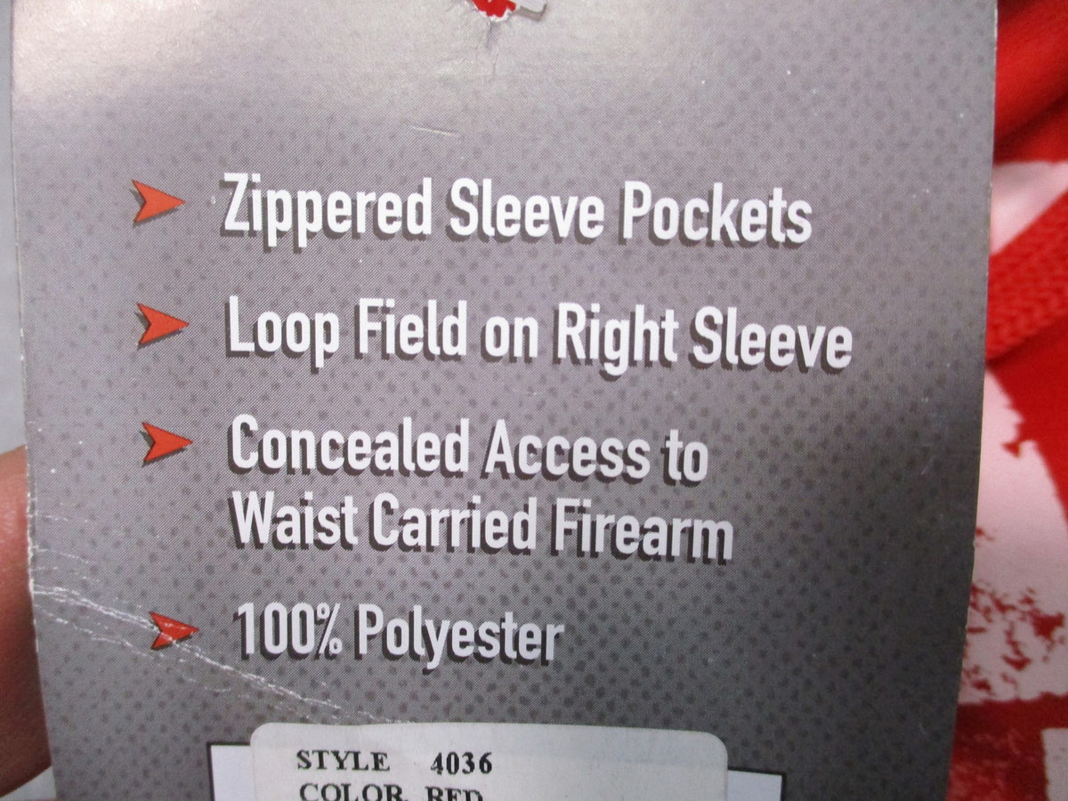 New Rothco R.E.D. Concealed Carry Tactical Hoodie Sweatshirt Red Size Large 4036