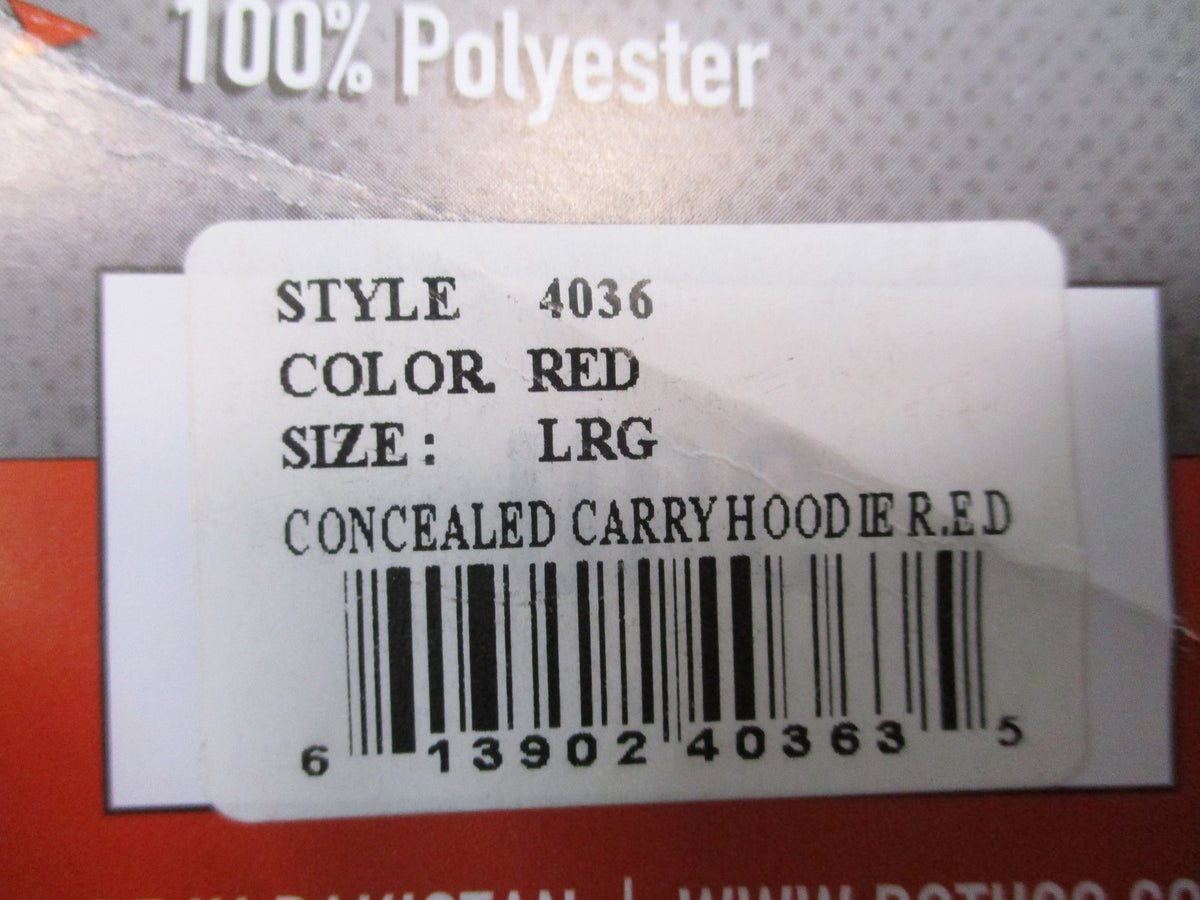 New Rothco R.E.D. Concealed Carry Tactical Hoodie Sweatshirt Red Size Large 4036