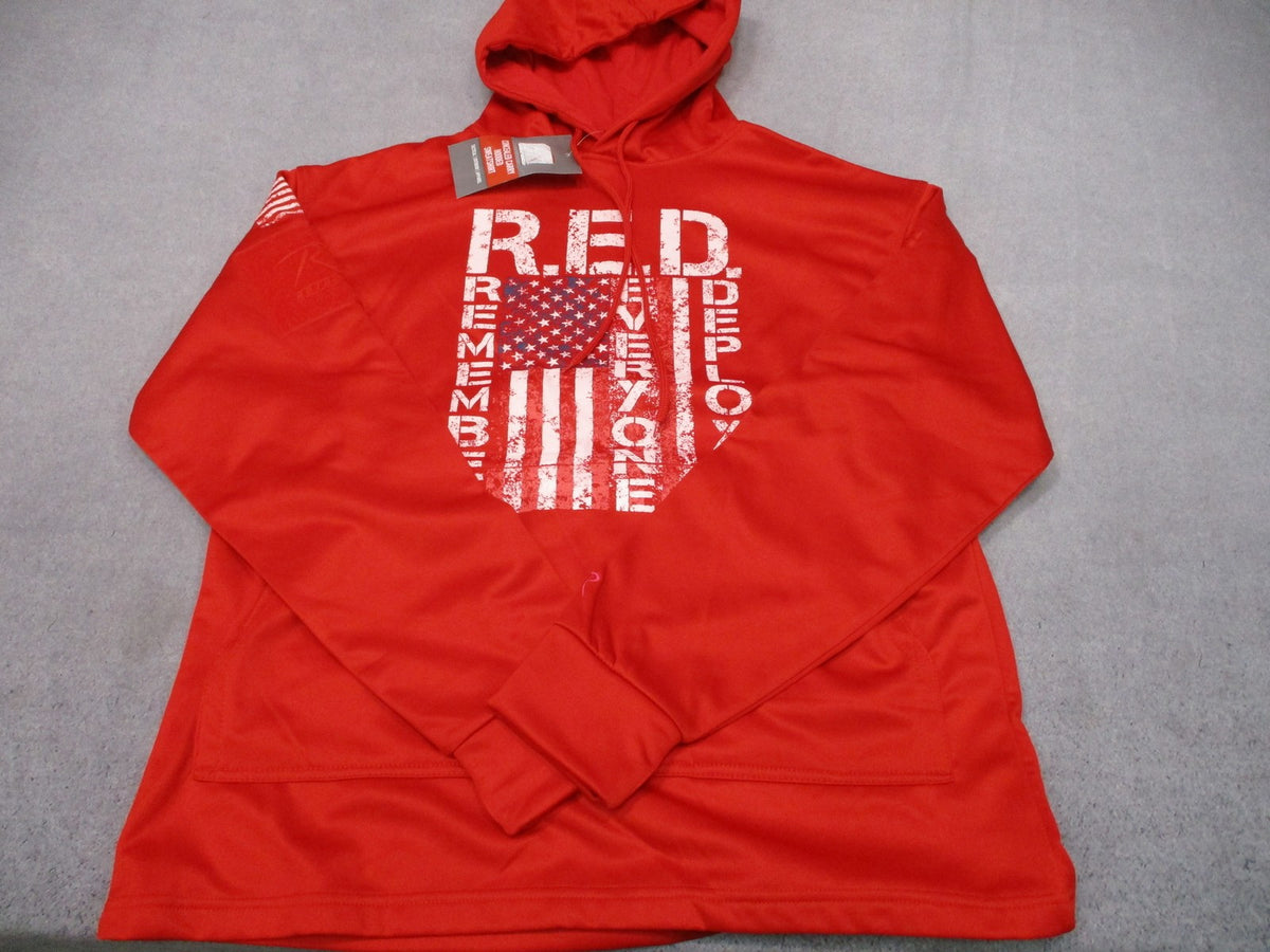 New Rothco R.E.D. Concealed Carry Tactical Hoodie Sweatshirt Red Size Large 4036