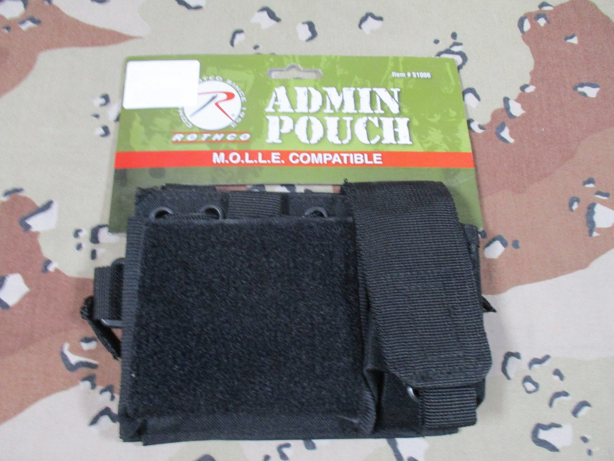 New Rothco Tactical Admin Pouch MOLLE Compatible Black Gear Organizer 51006