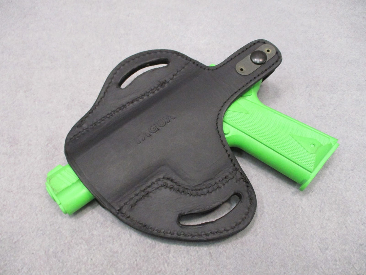 Tagua Leather Pancake Holster Black RH Thumb Break 1911 Beretta 92 Test Fit