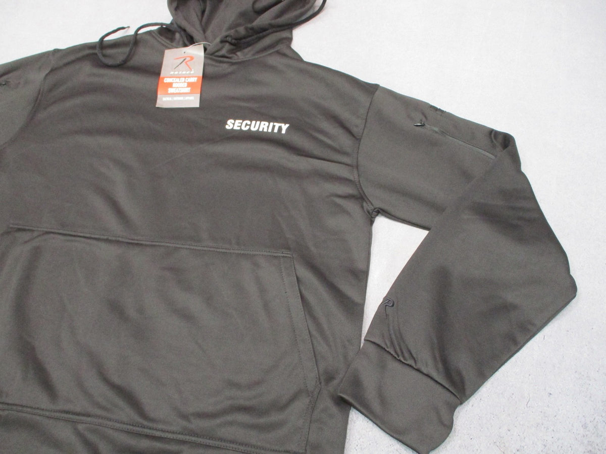 Rothco Security Concealed Carry Hoodie Tactical Sweatshirt Black Size Large 2060