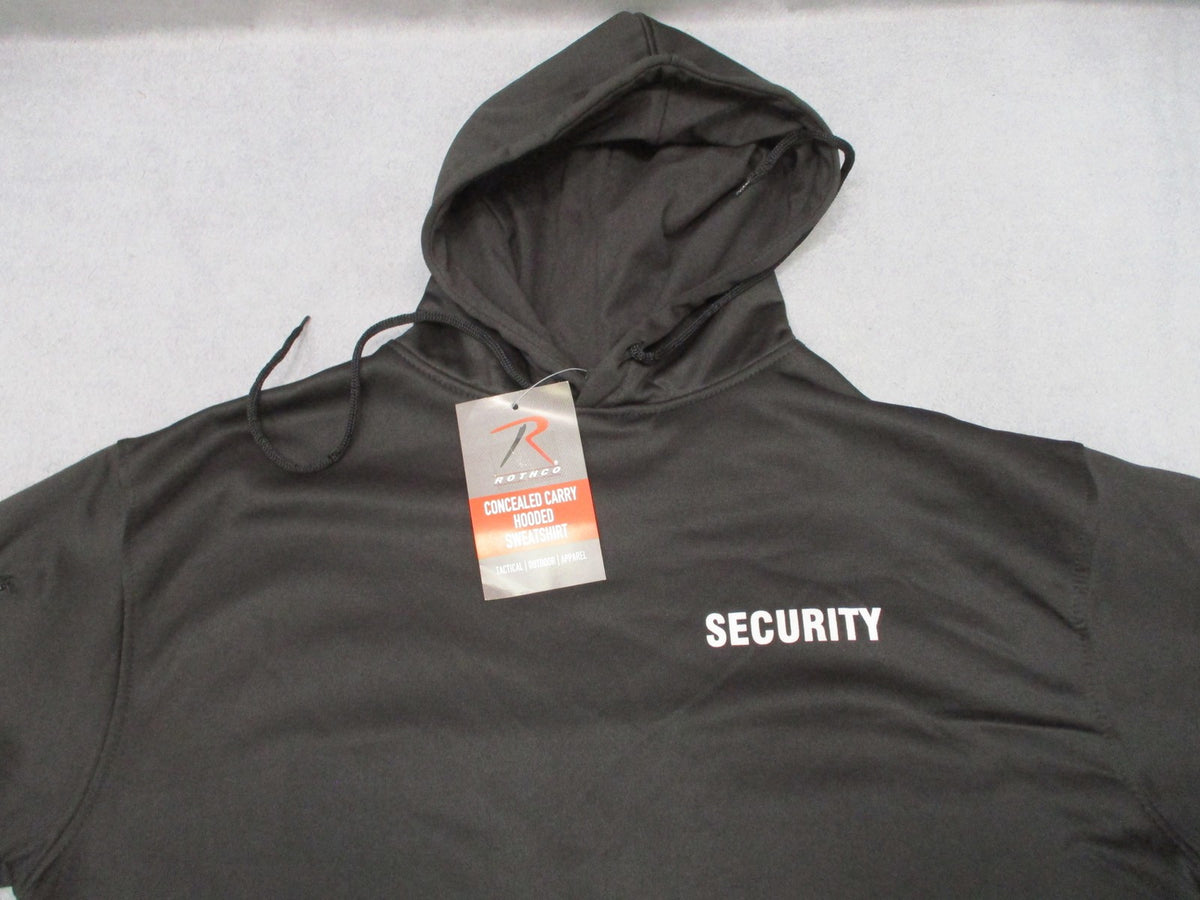 Rothco Security Concealed Carry Hoodie Tactical Sweatshirt Black Size Large 2060