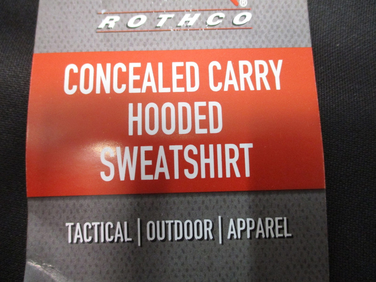 Rothco Security Concealed Carry Hoodie Tactical Sweatshirt Black Size Large 2060