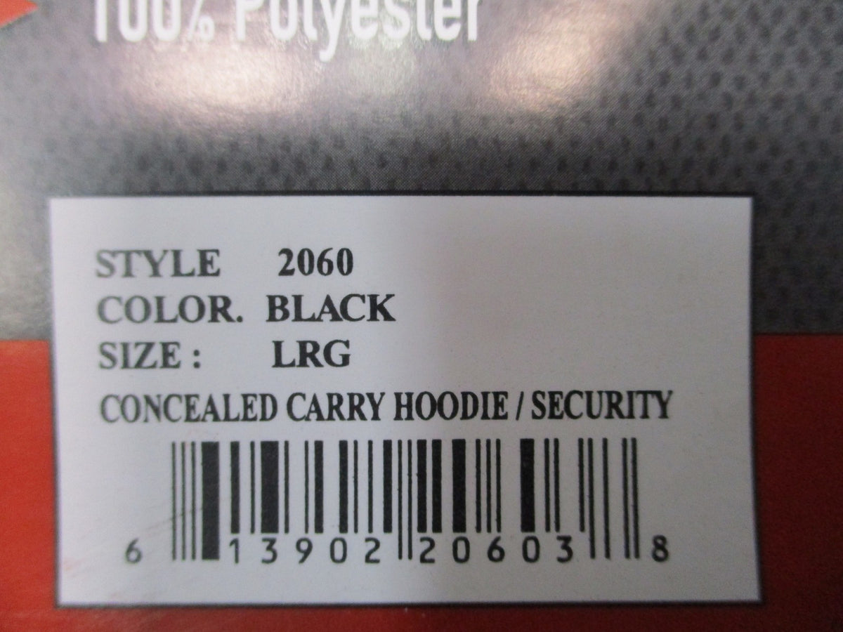 Rothco Security Concealed Carry Hoodie Tactical Sweatshirt Black Size Large 2060