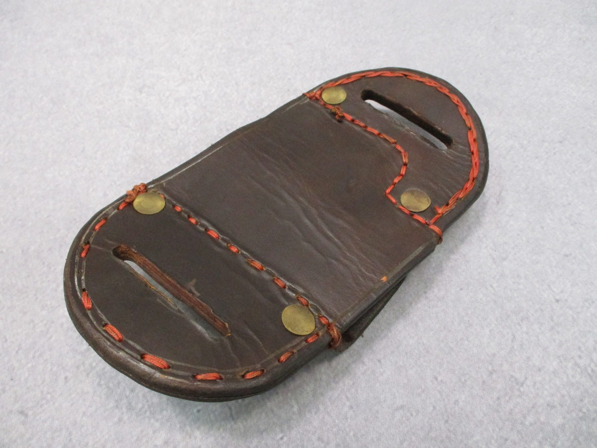 Leather Belt Slide Holster Brown Right Hand Glock 19 Thick Cowhide Red Stitch