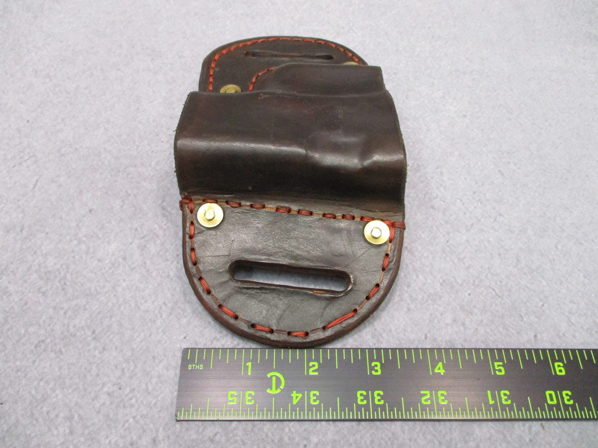 Leather Belt Slide Holster Brown Right Hand Glock 19 Thick Cowhide Red Stitch