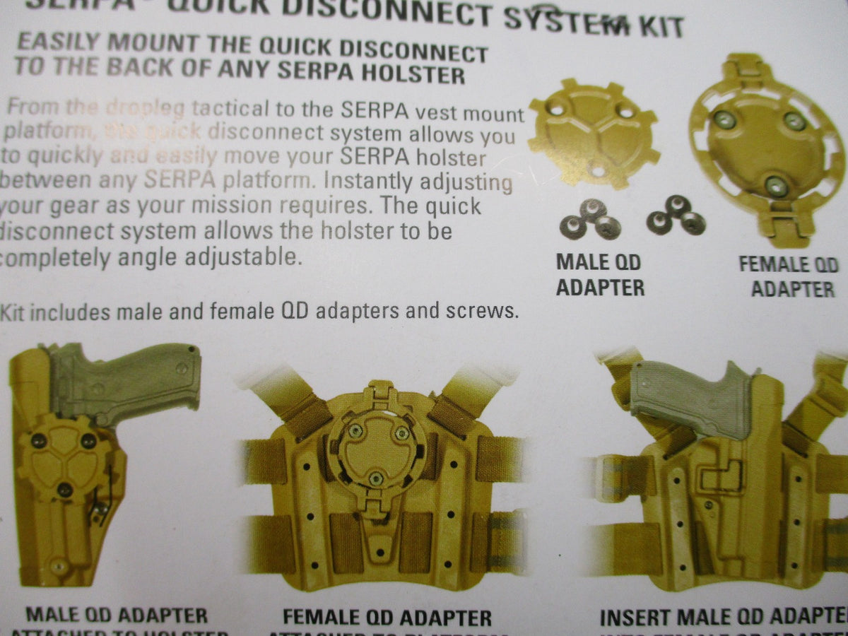 Blackhawk SERPA QD Quick Disconnect Male Female Adapter Set Coyote Tan NOS