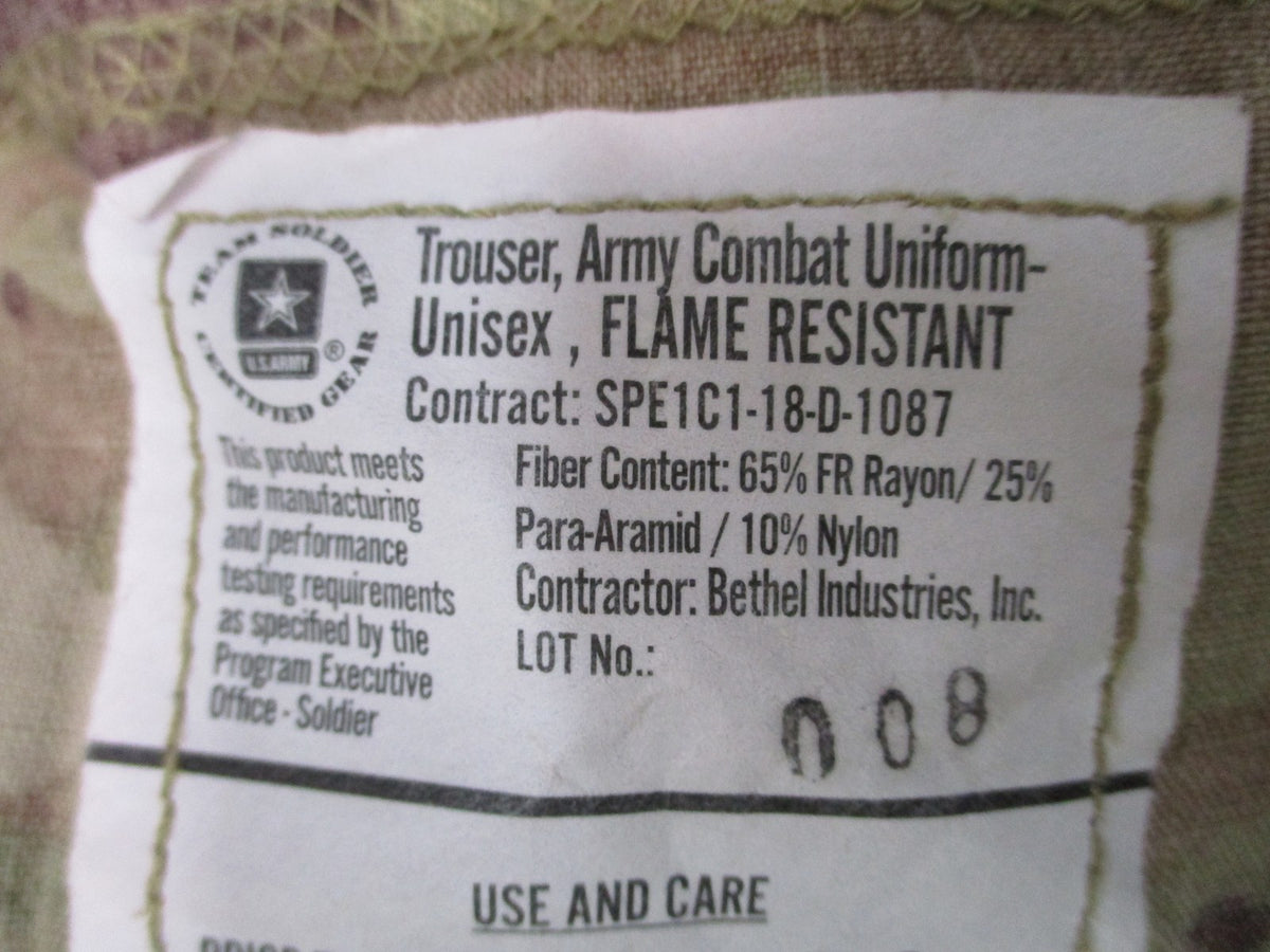 USGI Army OCP Scorpion W2 FR Combat Trousers Large Short 8415-01-598-9529