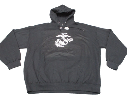 New Rapid Dominance USMC Eagle Globe Anchor Black Hoodie Sweatshirt Size 2XL