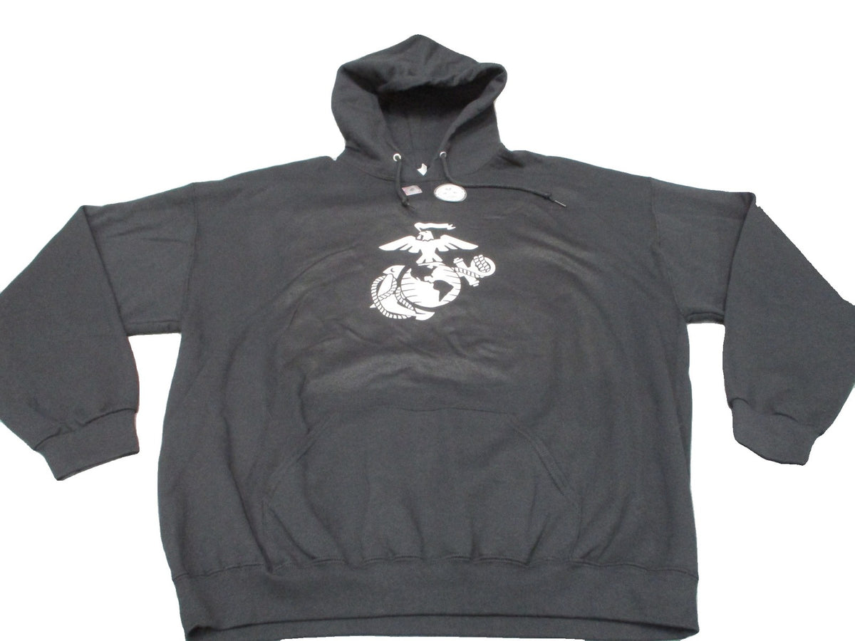 New Rapid Dominance USMC Eagle Globe Anchor Black Hoodie Sweatshirt Size 2XL