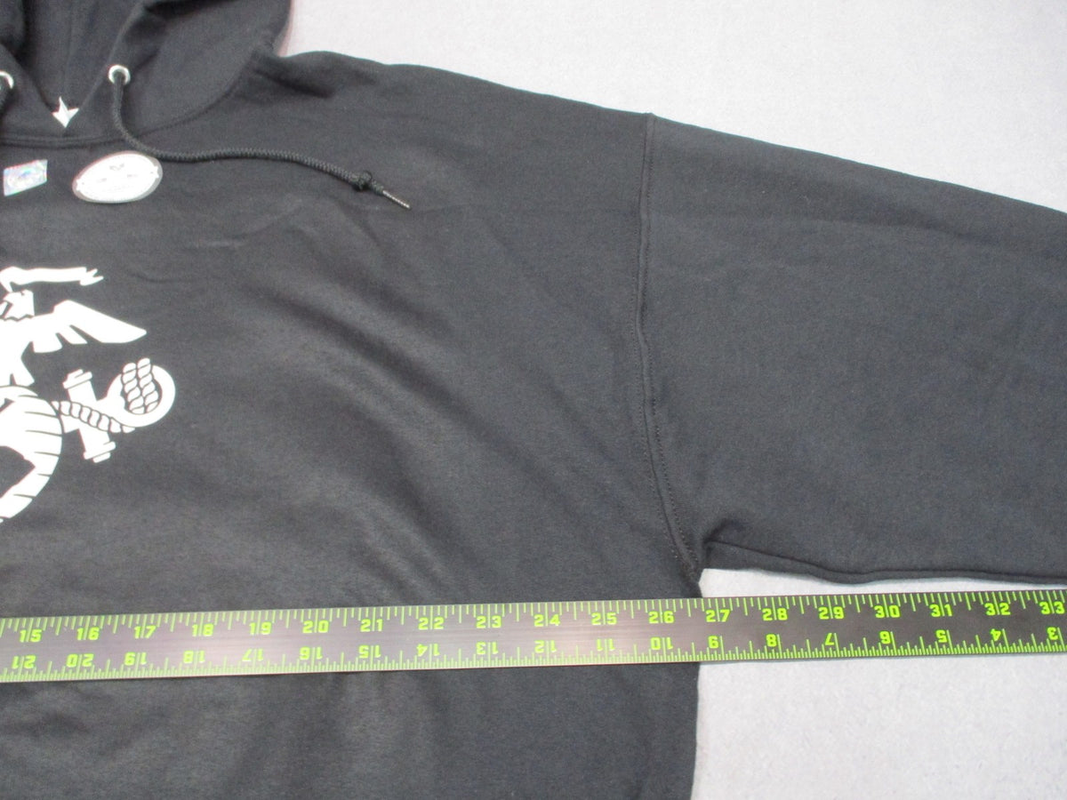 New Rapid Dominance USMC Eagle Globe Anchor Black Hoodie Sweatshirt Size 2XL