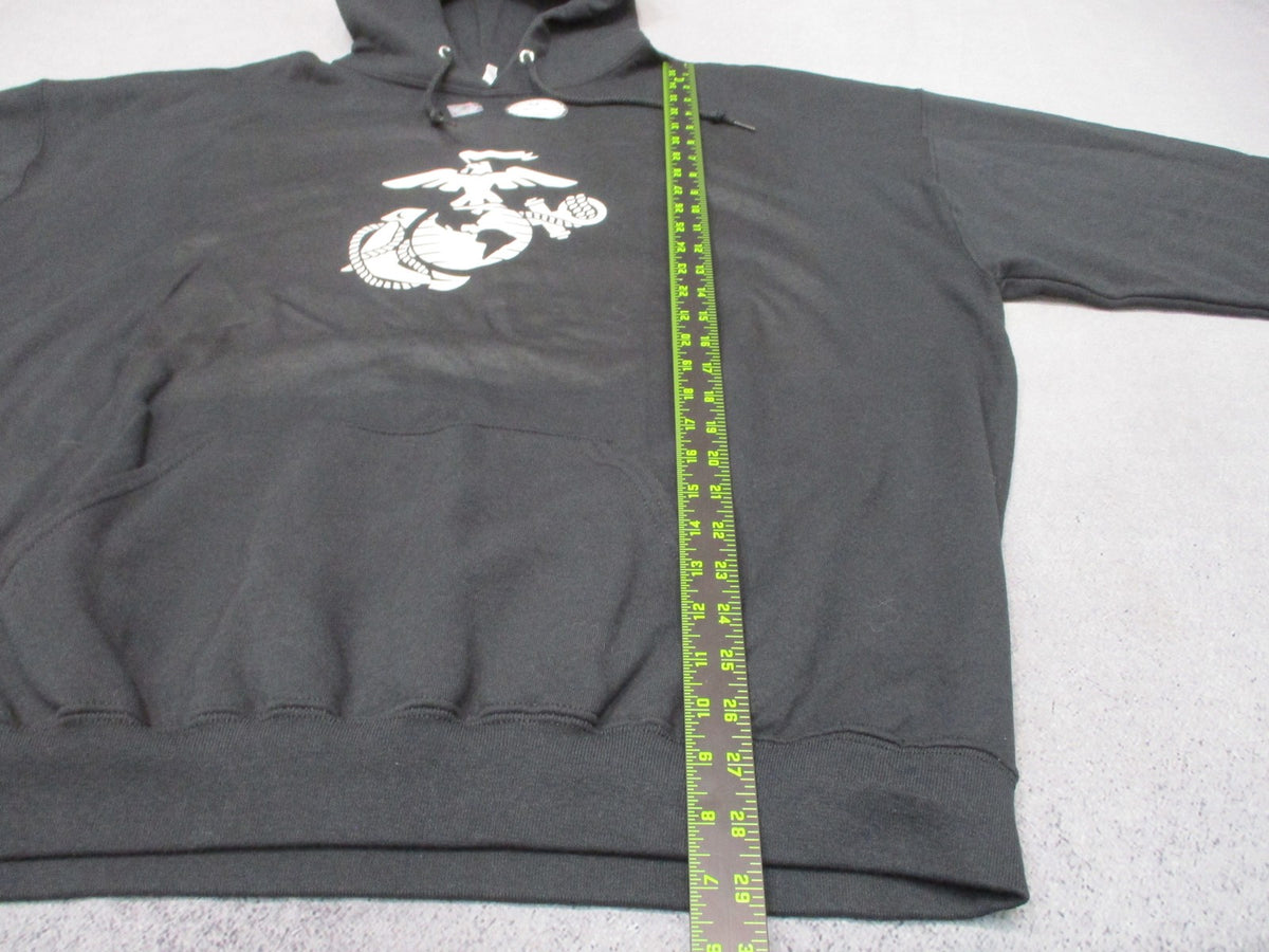 New Rapid Dominance USMC Eagle Globe Anchor Black Hoodie Sweatshirt Size 2XL