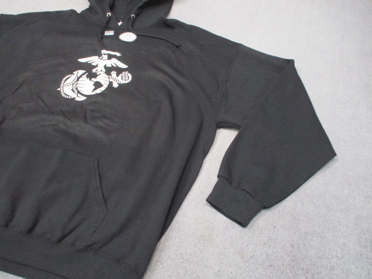 New Rapid Dominance USMC Eagle Globe Anchor Black Hoodie Sweatshirt Size 2XL