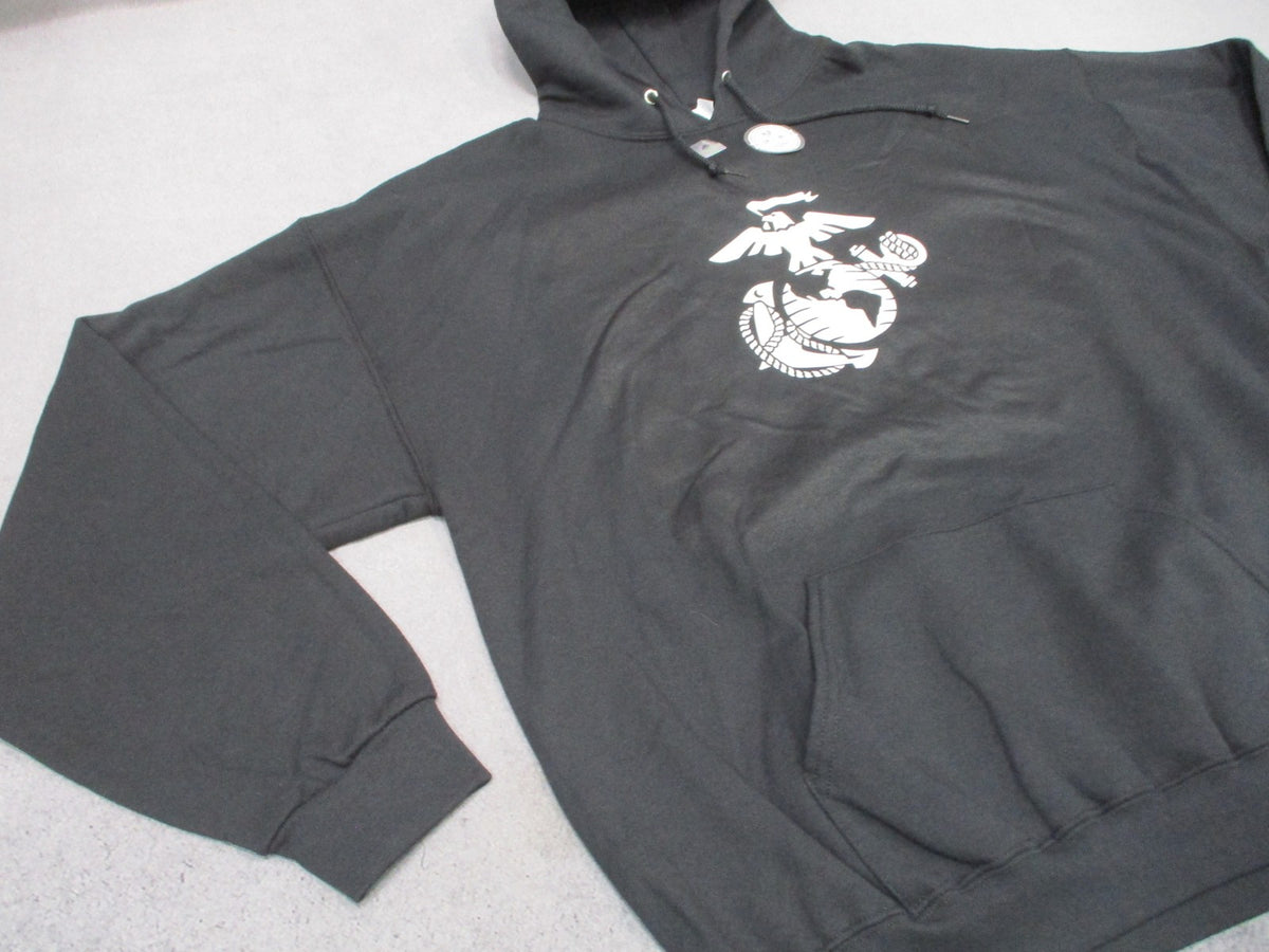 New Rapid Dominance USMC Eagle Globe Anchor Black Hoodie Sweatshirt Size 2XL
