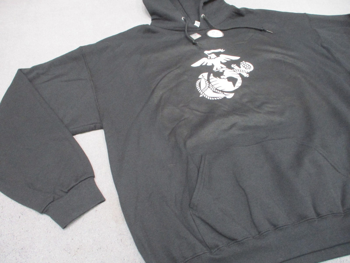 New Rapid Dominance USMC Eagle Globe Anchor Black Hoodie Sweatshirt Size 2XL