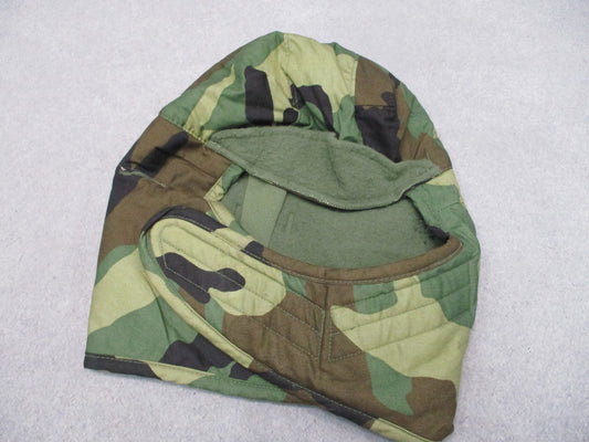 US Military Woodland Camo Cold Weather Helmet Liner Cap Size 7 1/4 Surplus