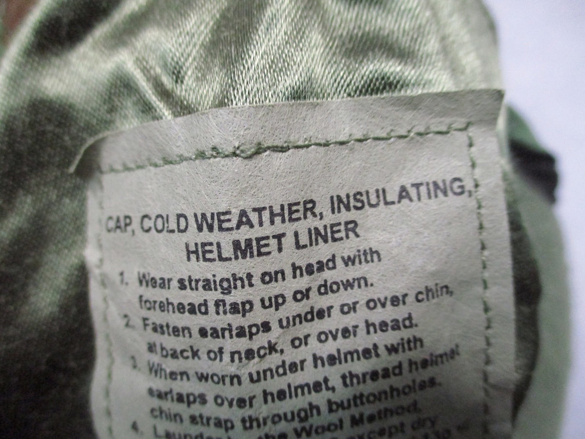 US Military Woodland Camo Cold Weather Helmet Liner Cap Size 7 1/4 Surplus
