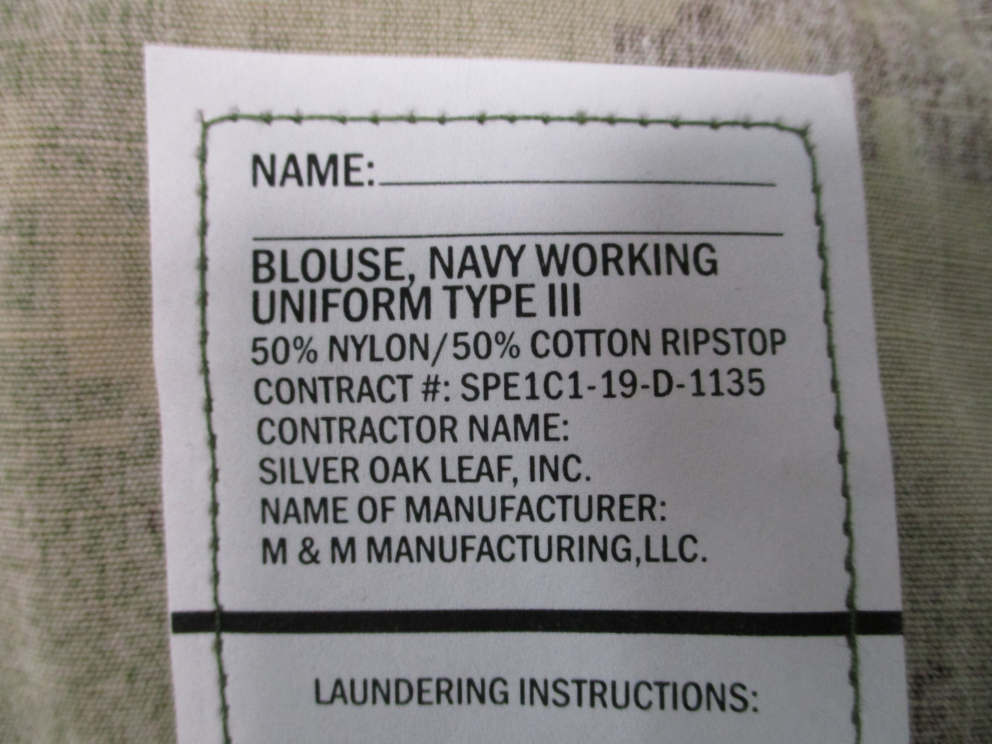 US Navy NWU Type III Blouse Small Short AOR2 Digital Camo NSN 8405-01-574-0280