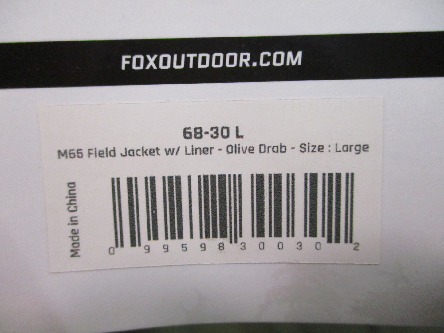 New Fox Outdoor M-65 Field Jacket with Liner Olive Drab Size Large