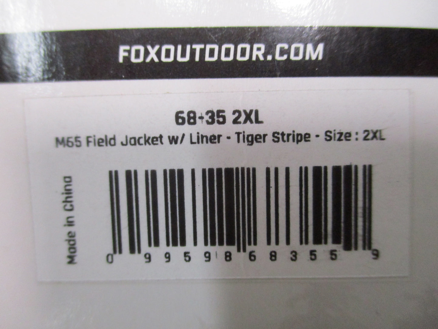 New Fox Outdoor M65 Field Jacket with Liner Tiger Stripe Camo Size 2XL