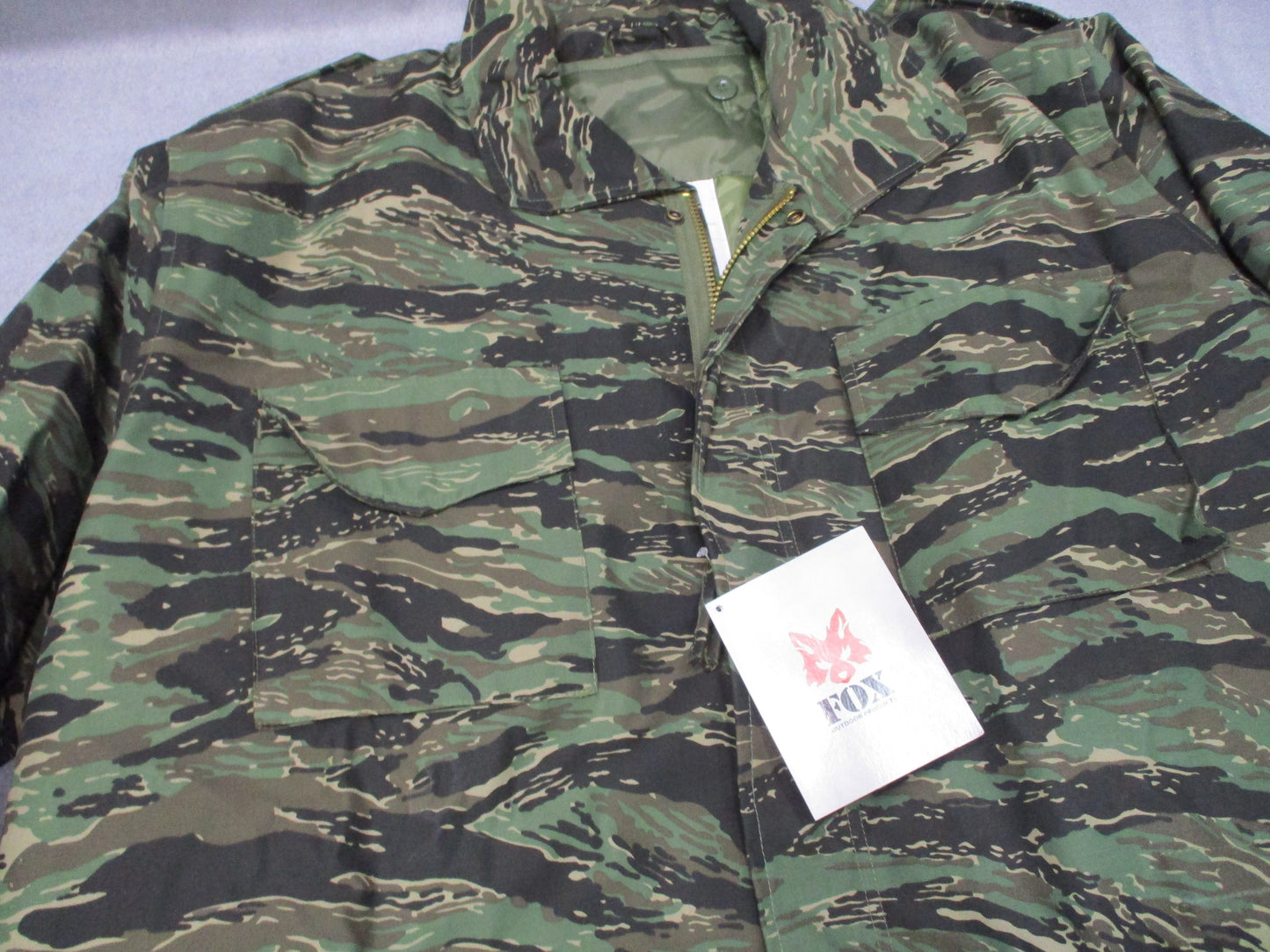 New Fox Outdoor M65 Field Jacket with Liner Tiger Stripe Camo Size 2XL