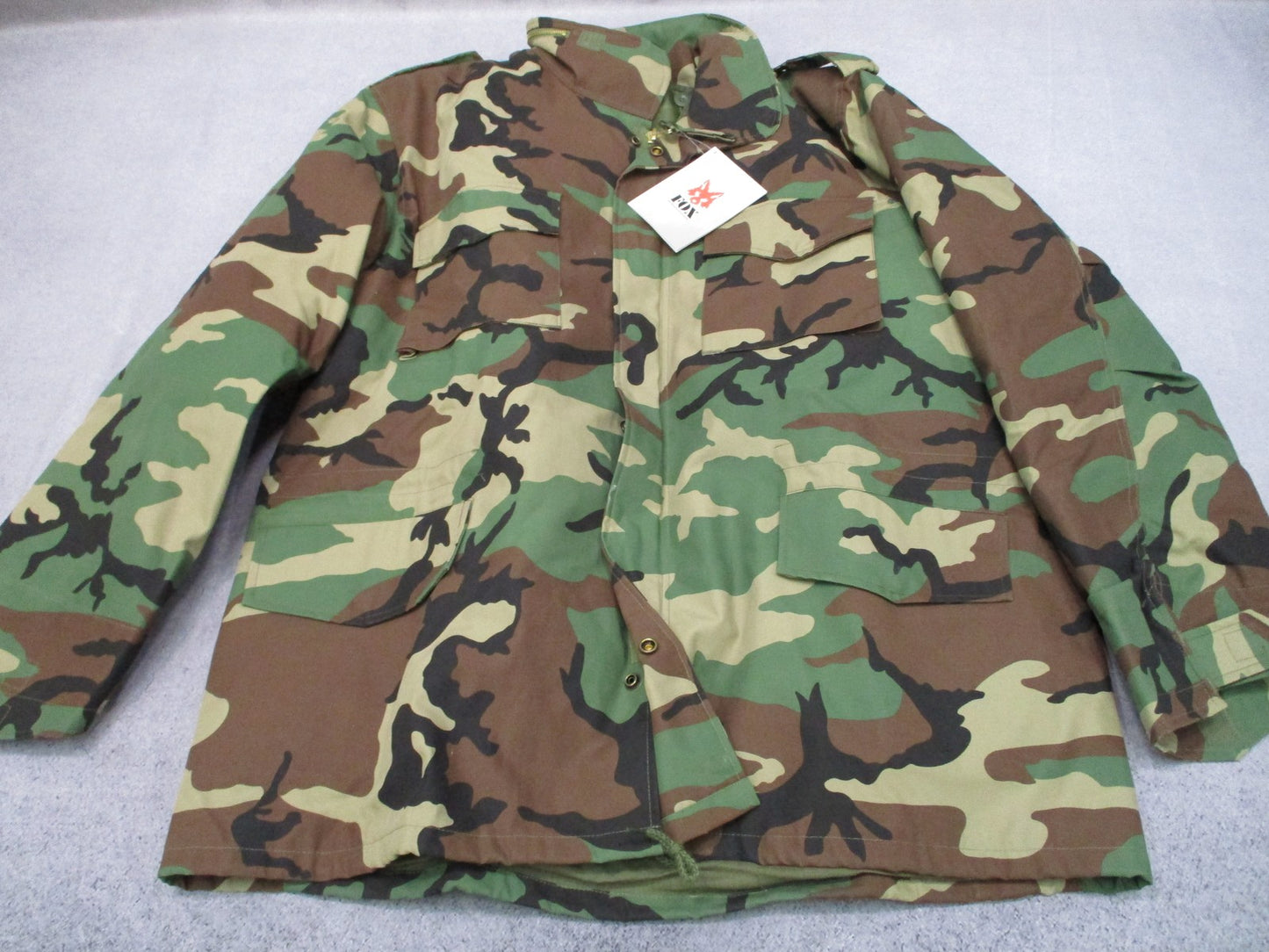 New Fox Outdoor M65 Field Jacket w. Liner Woodland Camo 68-34 Camouflage Size XL