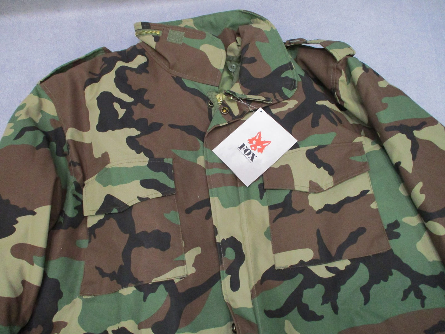 New Fox Outdoor M65 Field Jacket w. Liner Woodland Camo 68-34 Camouflage Size XL