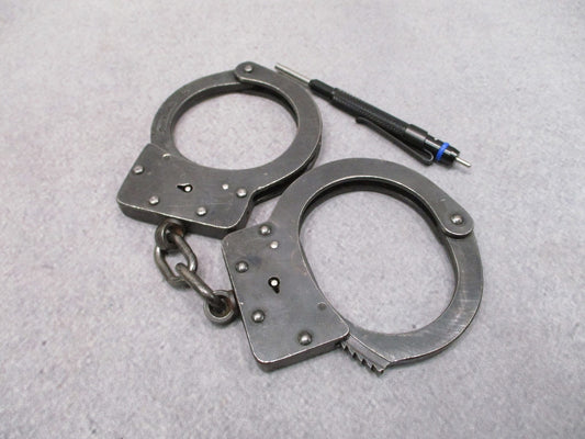 Vintage American Handcuff Co. Chain Link Handcuffs with ASP Key