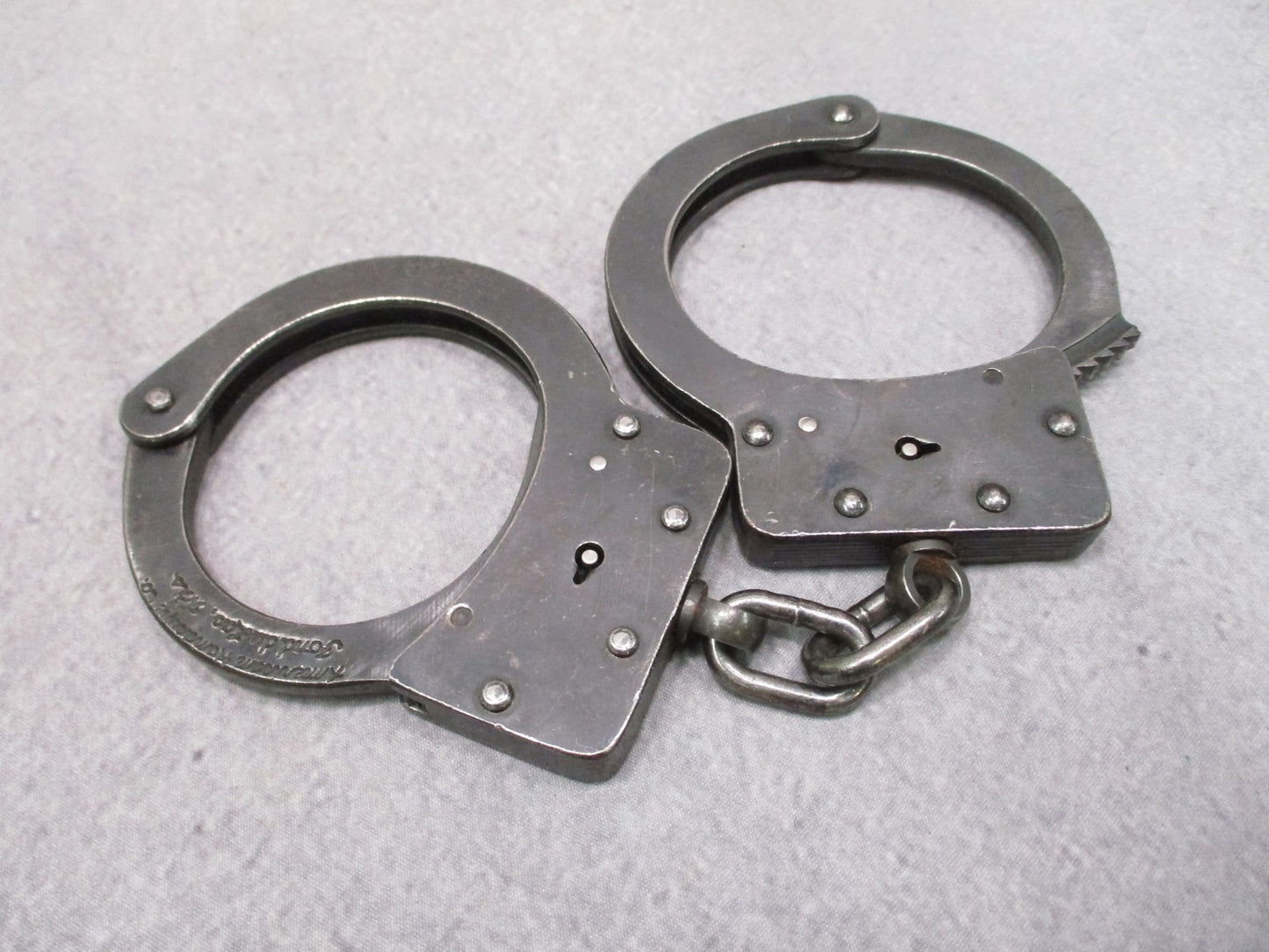 Vintage American Handcuff Co. Chain Link Handcuffs with ASP Key