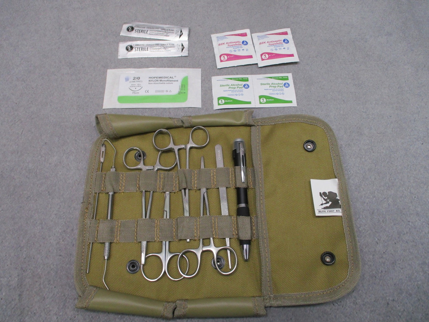 Elite First Aid Minor Surgery Kit Tactical Medical Pouch Instruments & Supplies