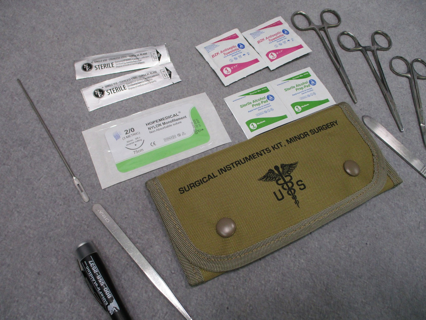 Elite First Aid Minor Surgery Kit Tactical Medical Pouch Instruments & Supplies