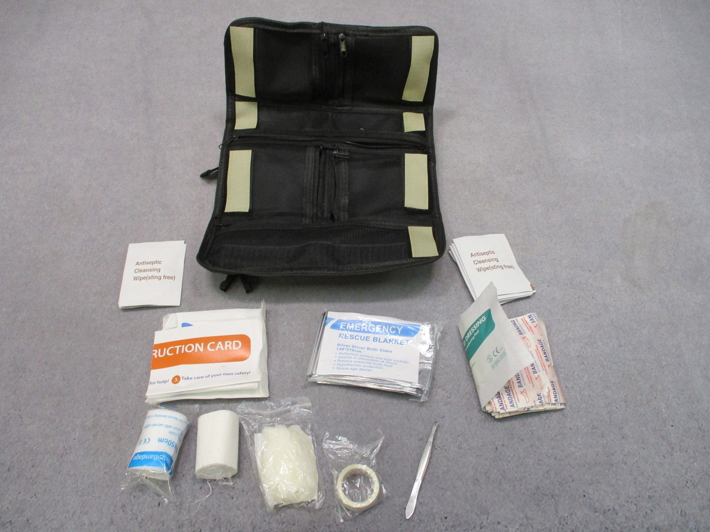 12 Survivors Tactical First Aid Roll-Up Kit Medical Pouch Survival Gear
