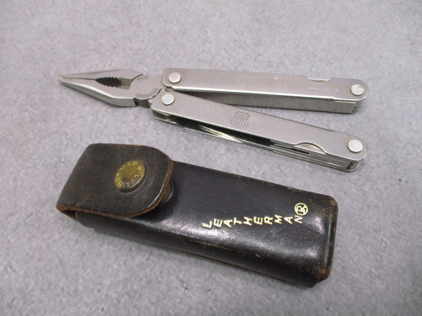 Vintage Leatherman PST Multi-Tool Union Pacific Railroad Edition Leather Sheath