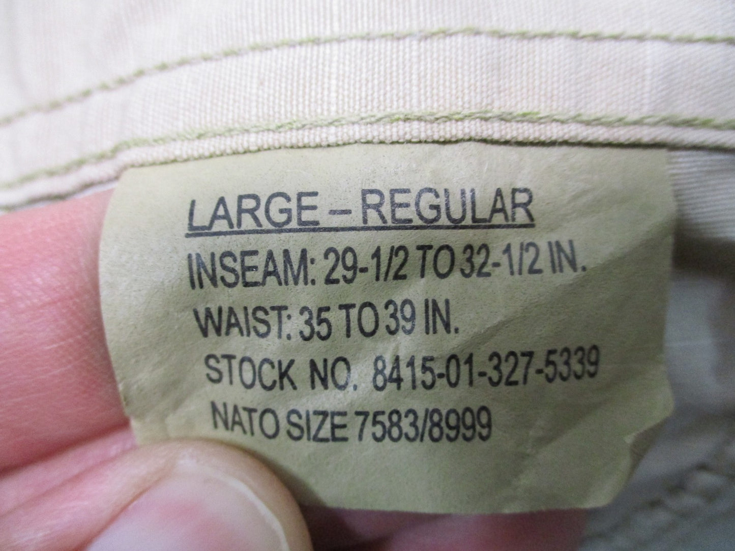US Military Desert Camouflage Combat Trousers DCU Large Regular Ripstop Surplus